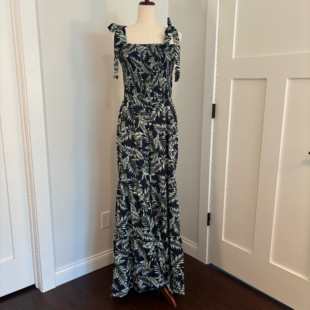 Tropical Tie Shoulder Jumpsuit